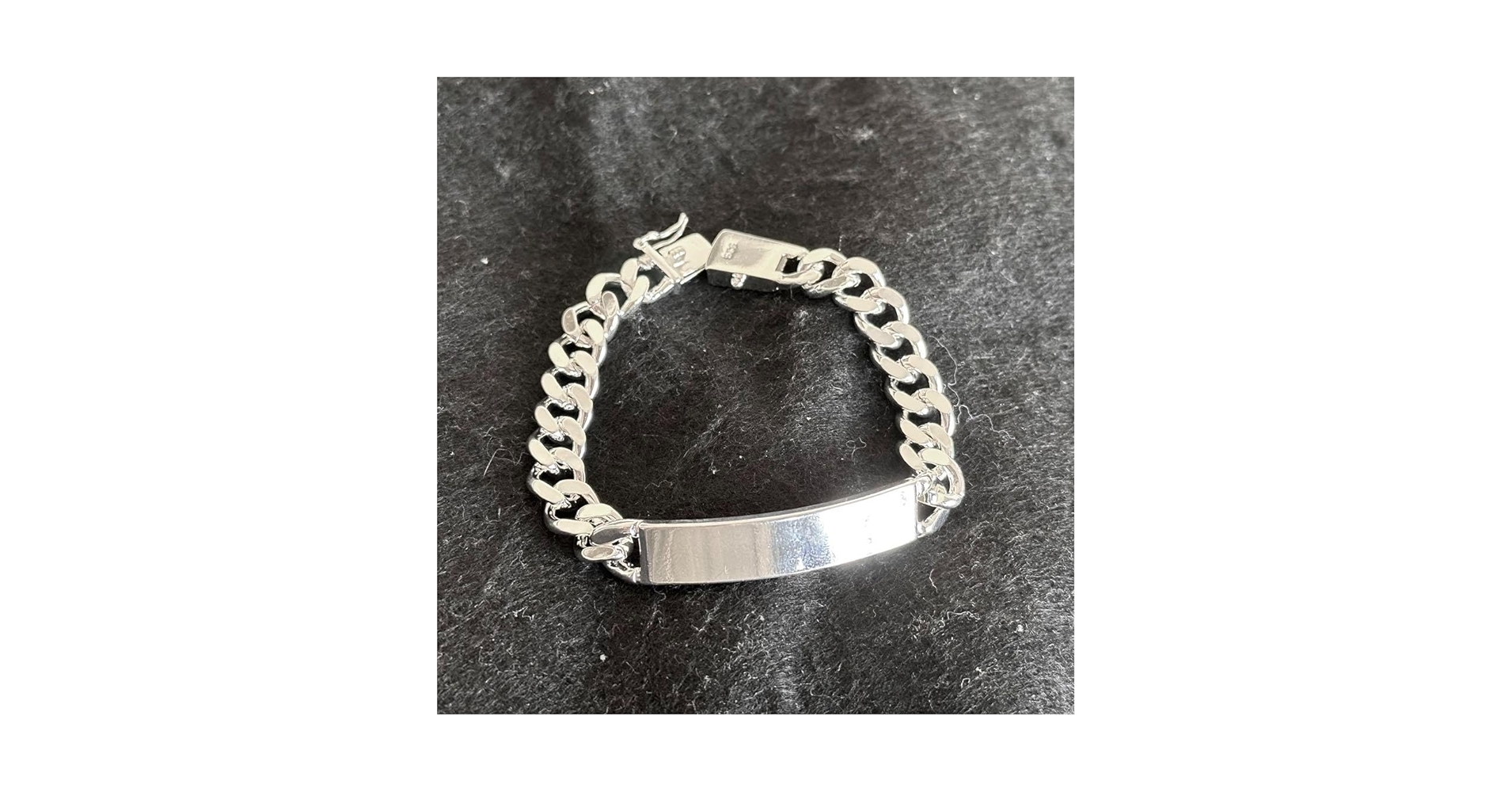 Amazon.co.jp: シルバー 925 ブレスレット IDプレート シンプル